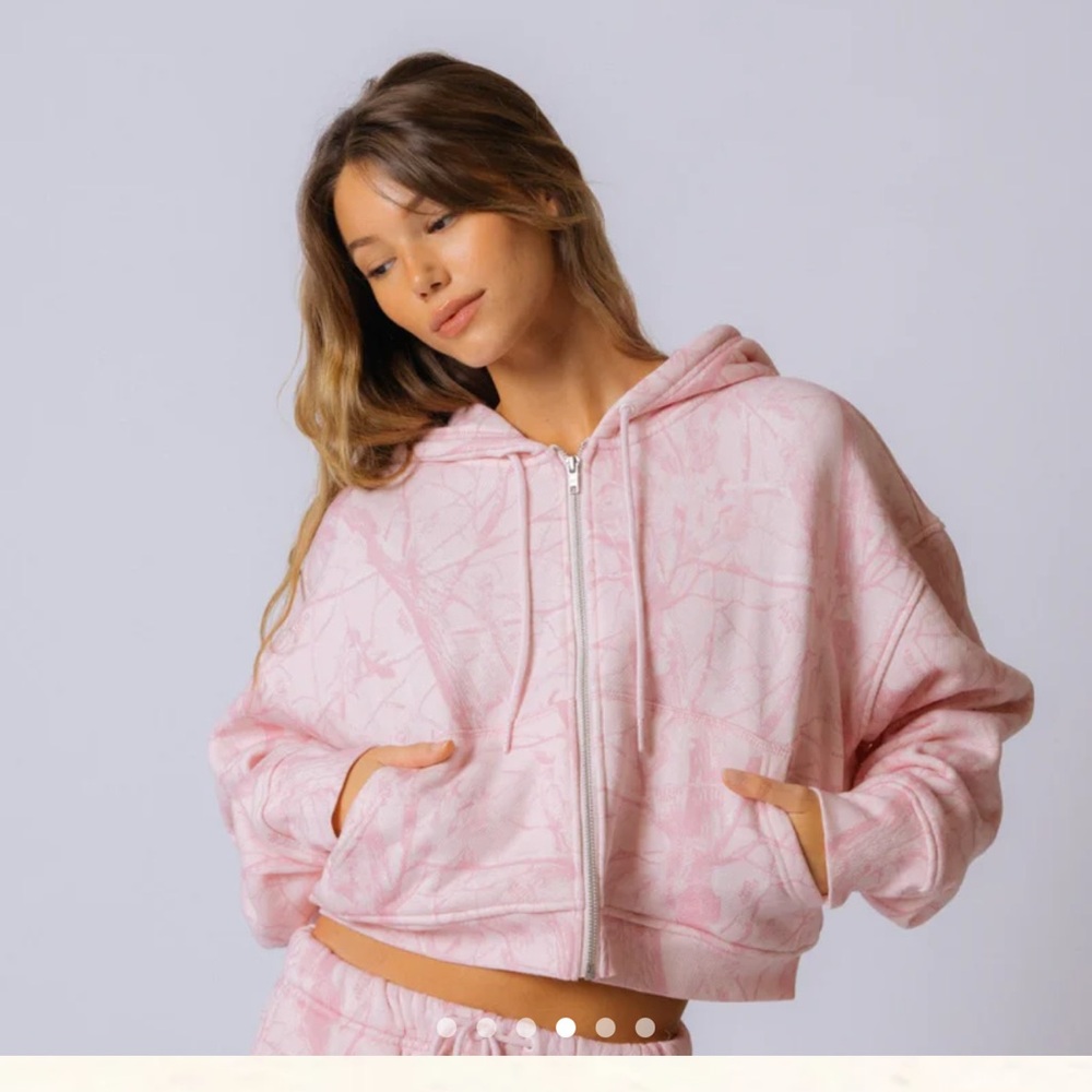 DAIRY BOY pink camo sweatshirt zip up hoodie